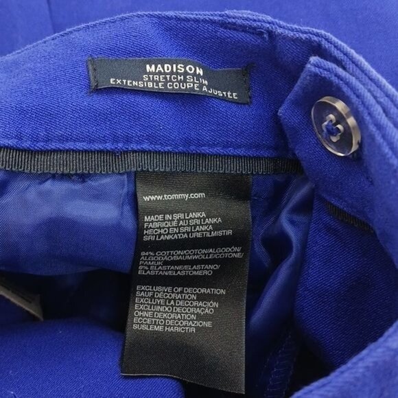 Tommy Hilfiger Pants Blue Madison Stretch Slim Fit Womens Size 0 - Picture 6 of 6